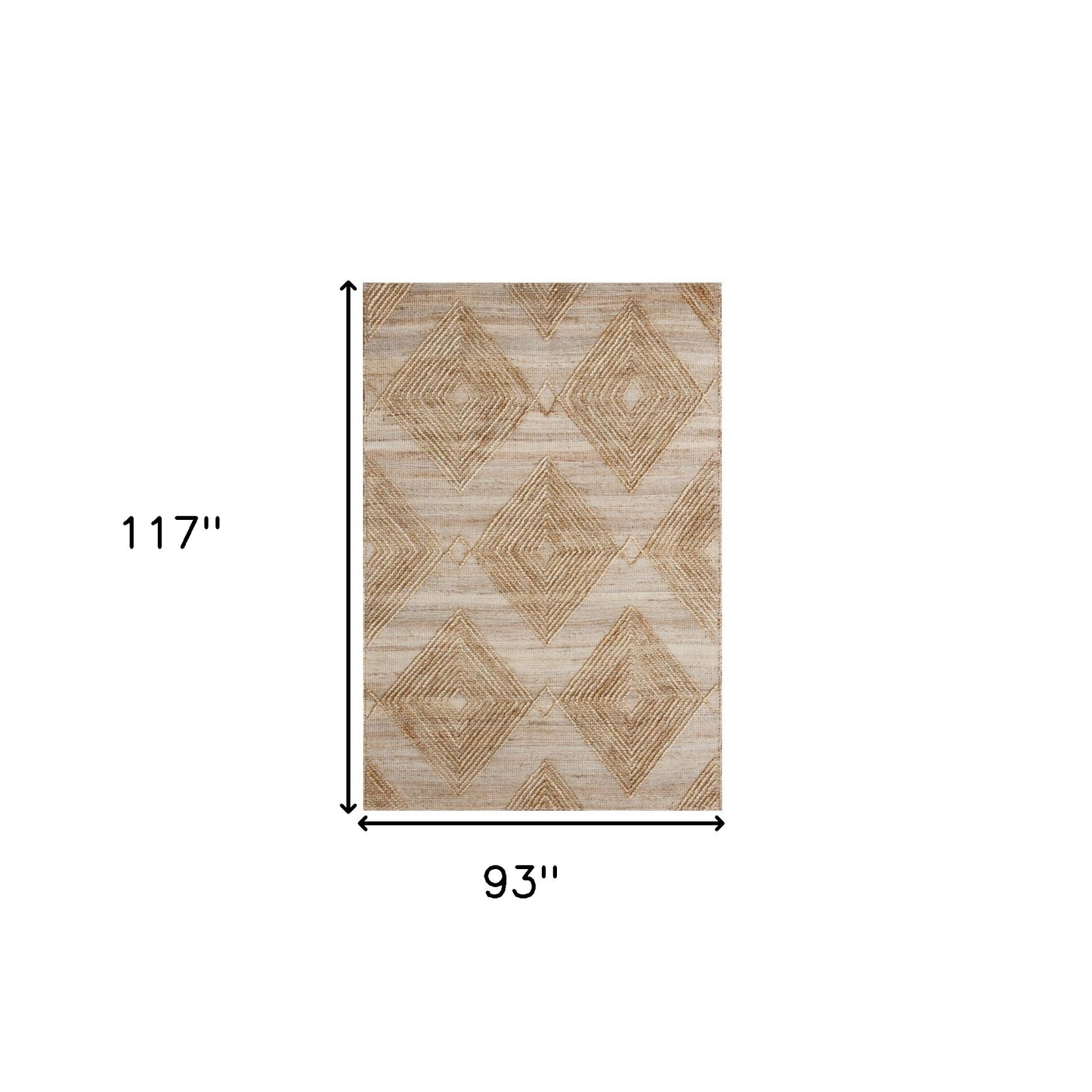 8 x 10 Brown Geometric Hand Woven Rug