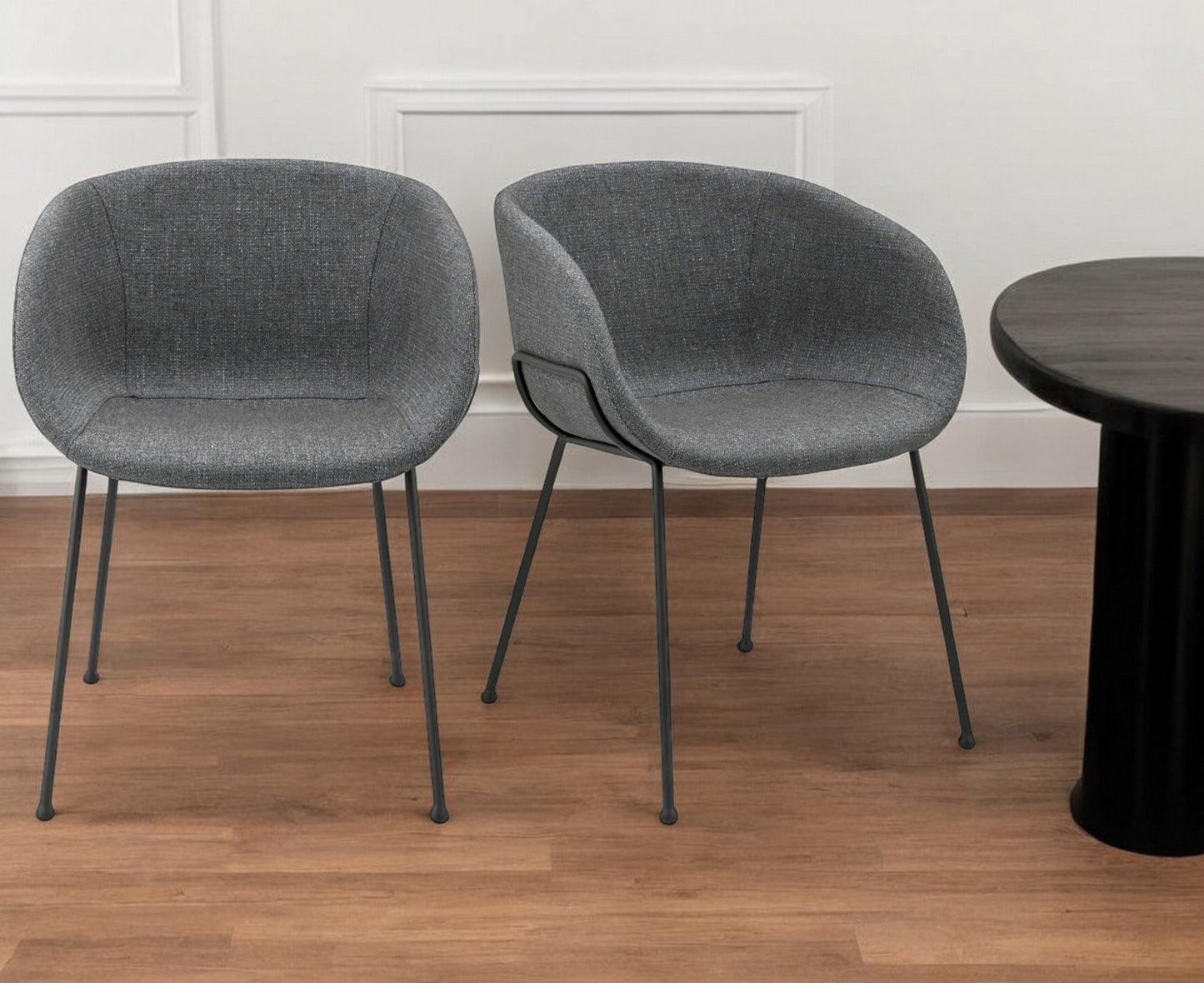 Gray & Black Fabric Dining Chairs - Set of 2