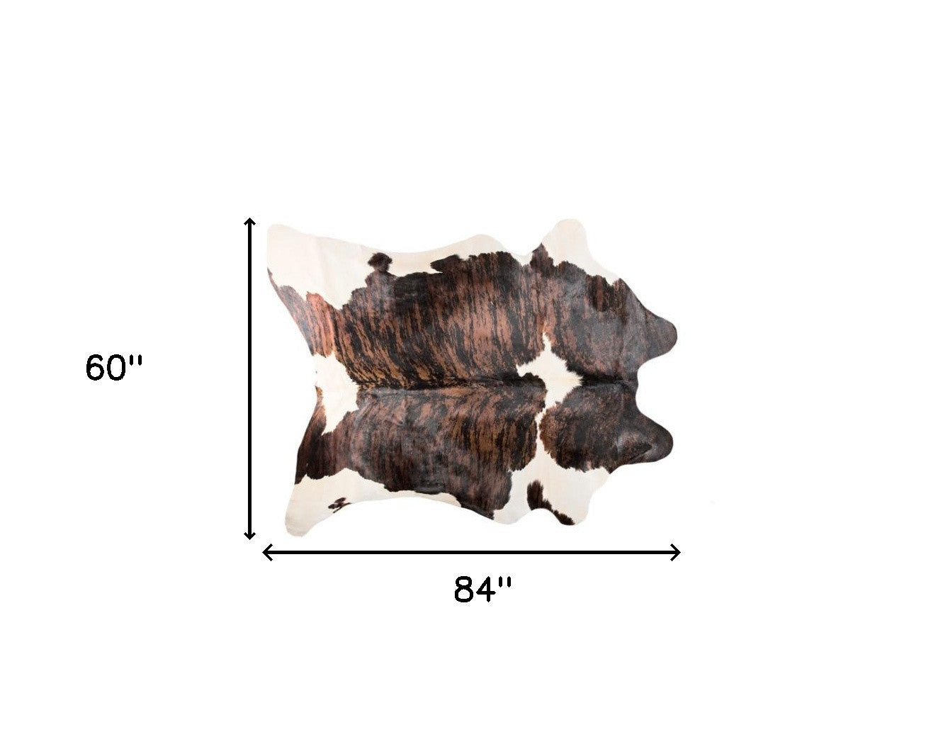 5 x 7 Brown & White Cowhide Hand Knotted Rug