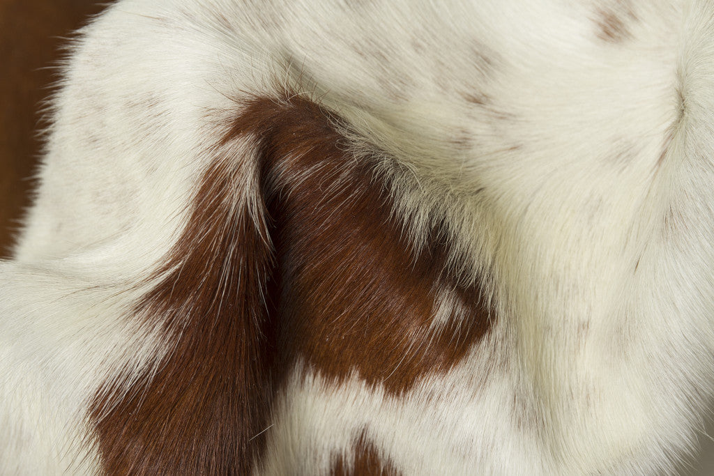 5 x 7 Brown & White Cowhide Hand Knotted Rug
