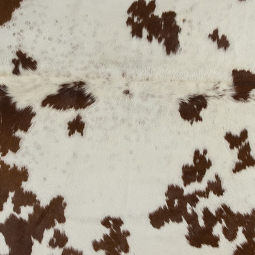 5 x 7 Brown & White Cowhide Hand Knotted Rug