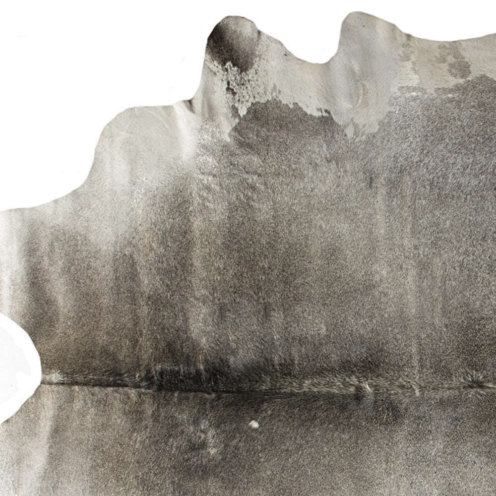 5 x 7 Gray & White Cowhide Hand Knotted Rug