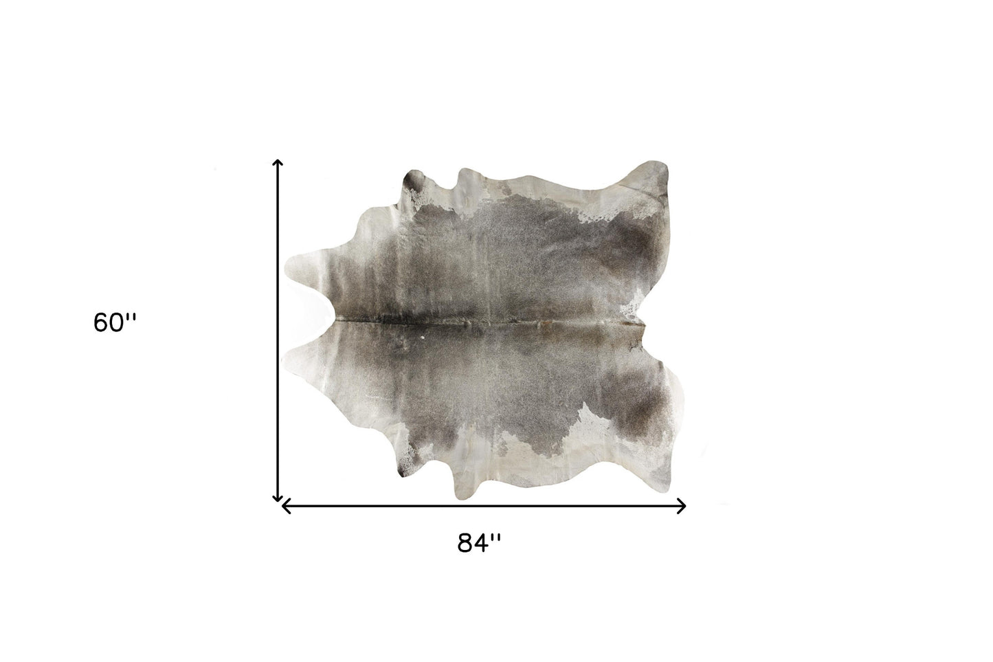 5 x 7 Gray & White Cowhide Hand Knotted Rug