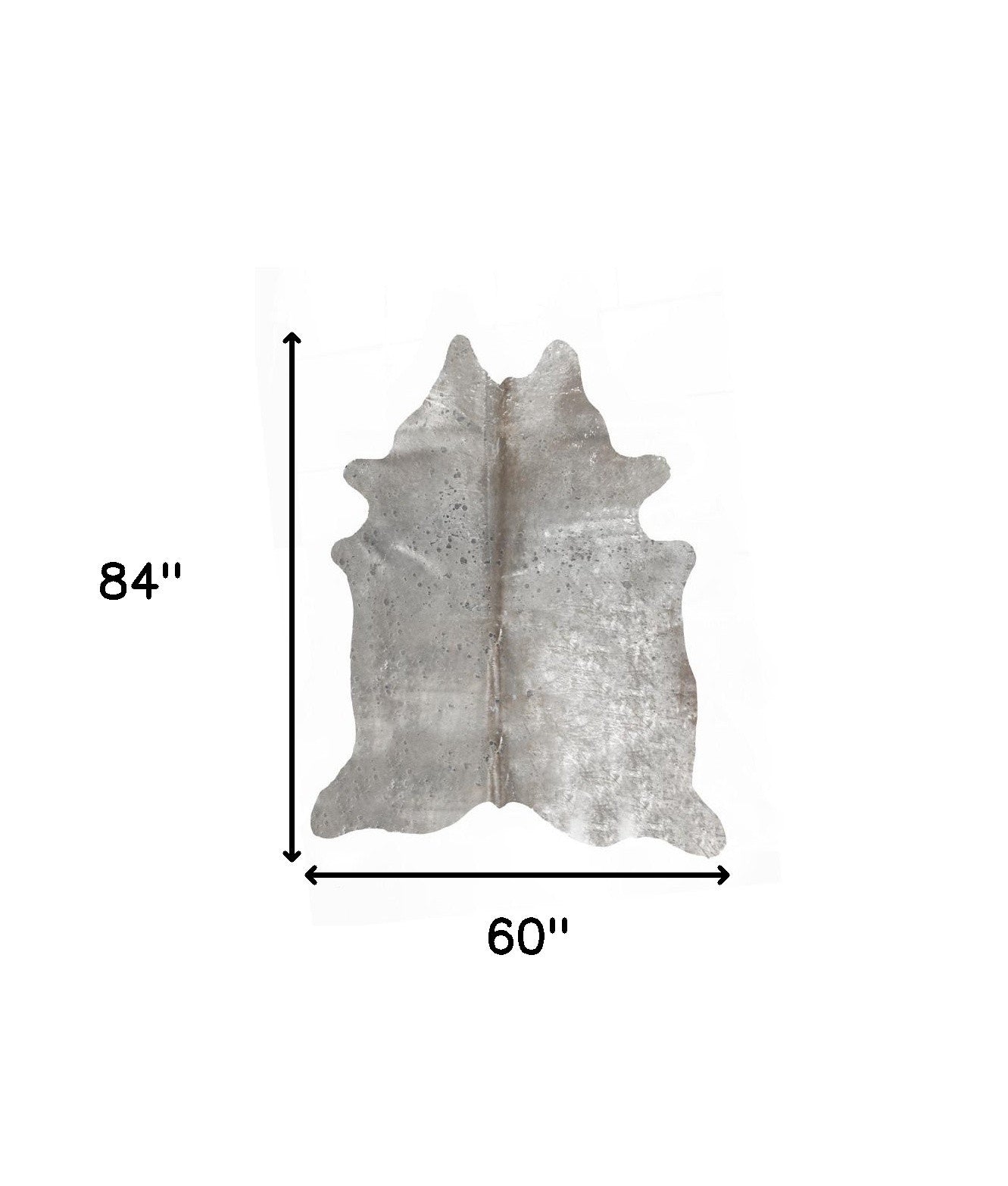 5 x 7 Gray & Silver Genuine Cowhide Hand Knotted Rug