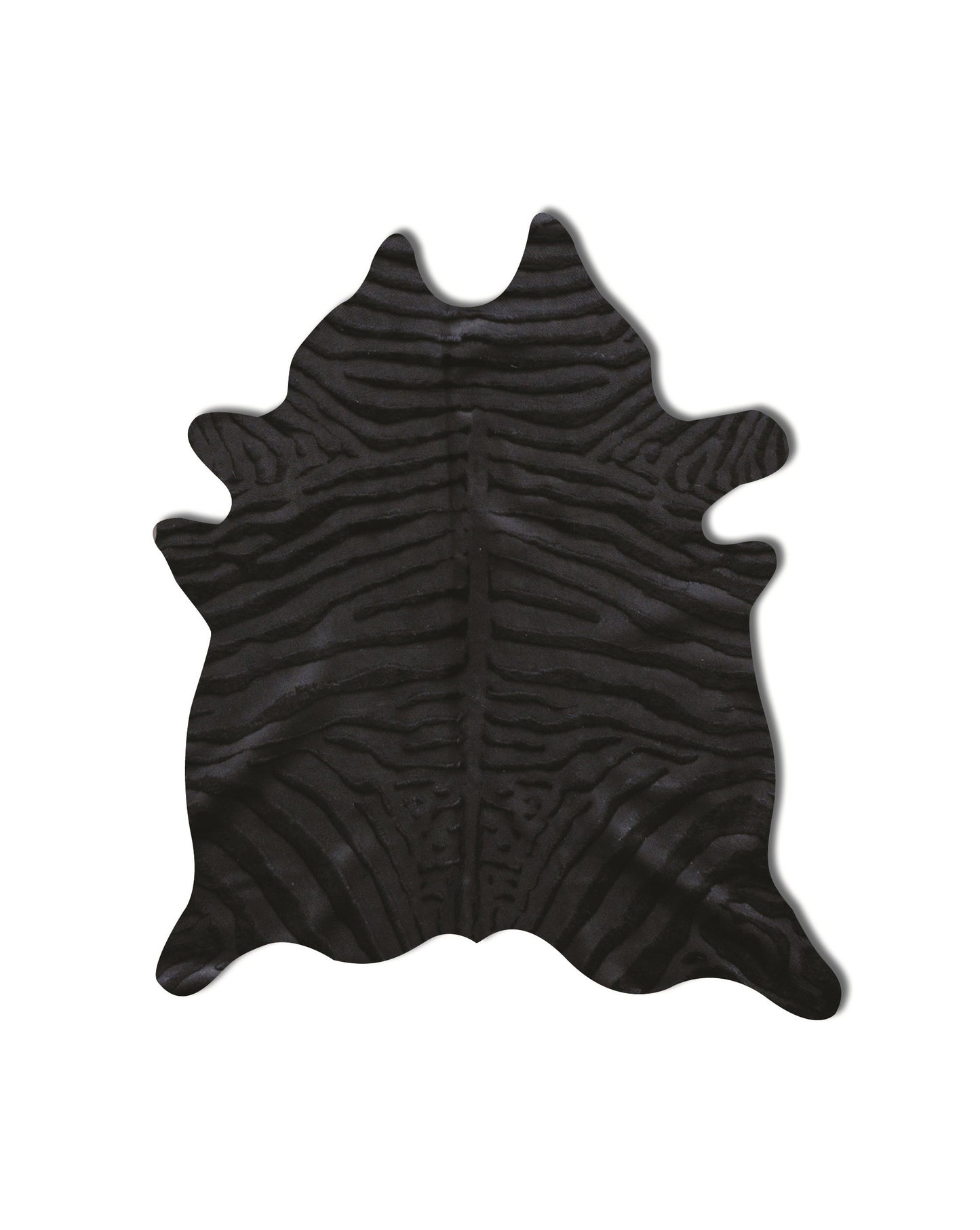 5 x 7 Black Cowhide Hand Knotted Rug