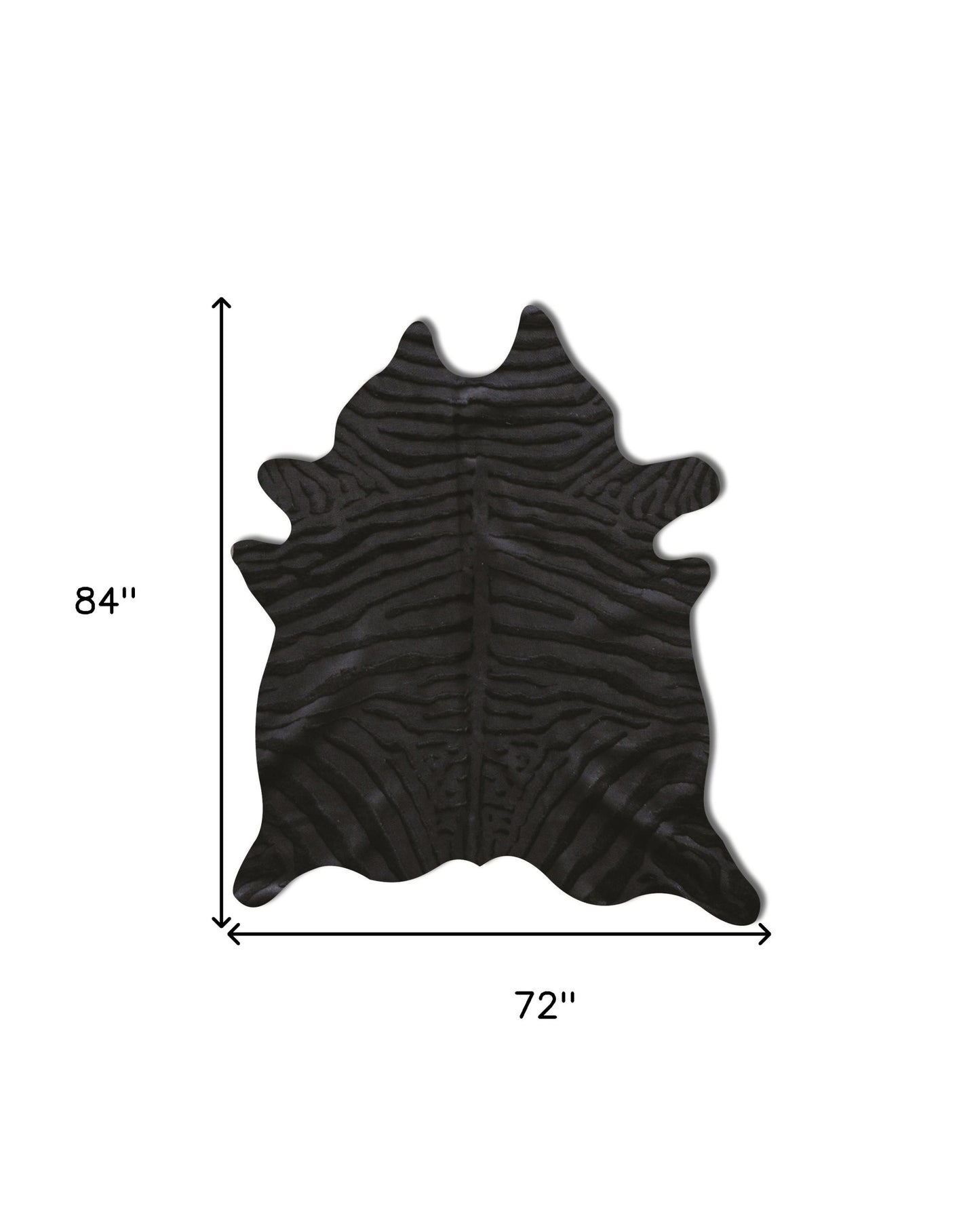 5 x 7 Black Cowhide Hand Knotted Rug