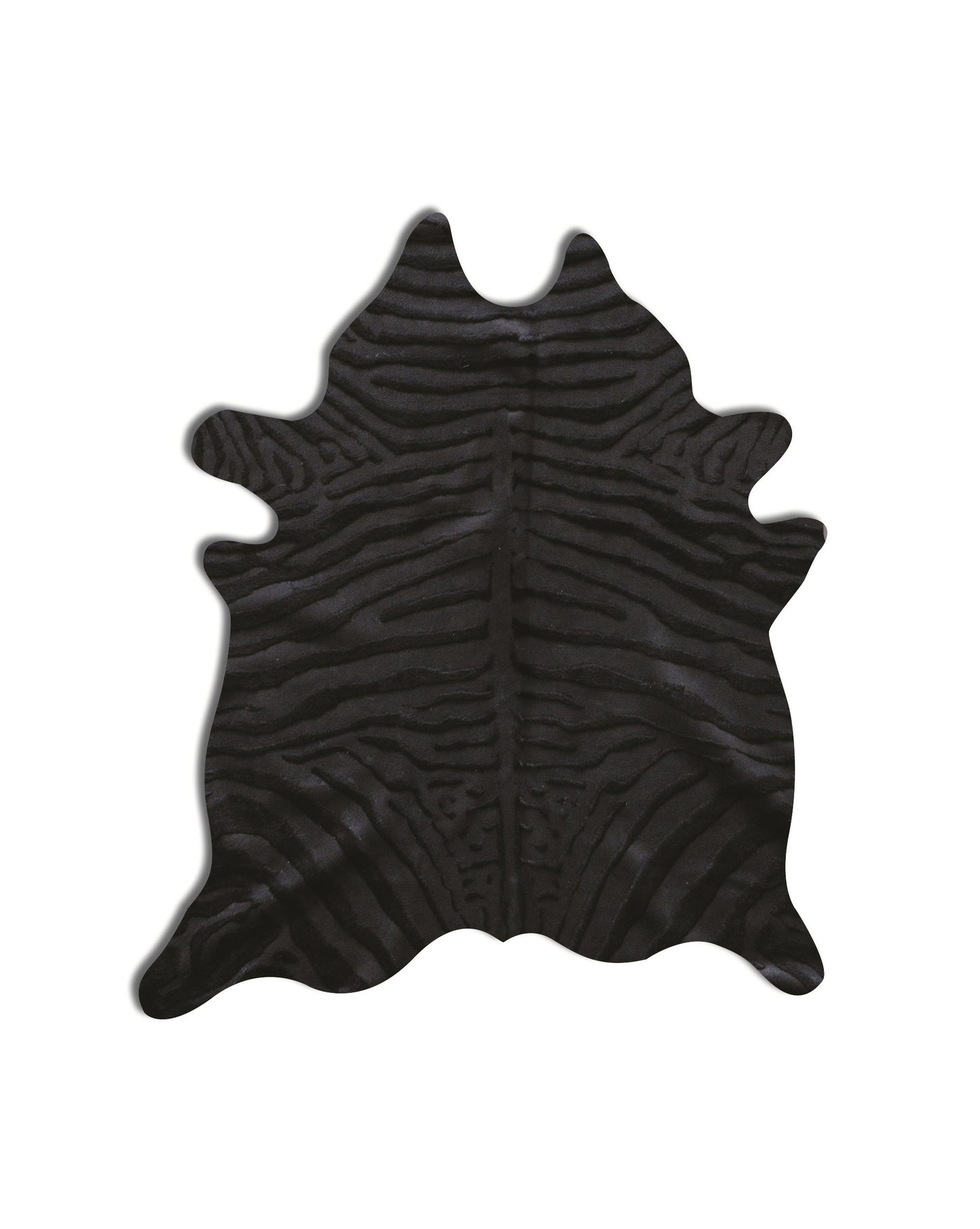 5 x 7 Black Cowhide Hand Knotted Rug