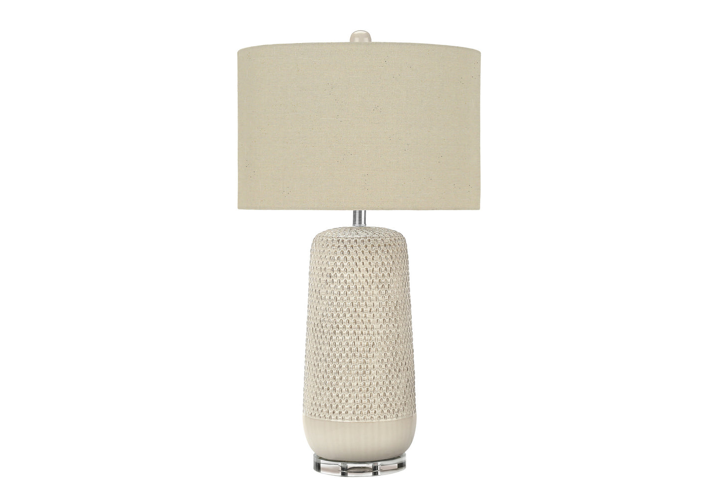Cream Geometric Table Lamp w/ Shade