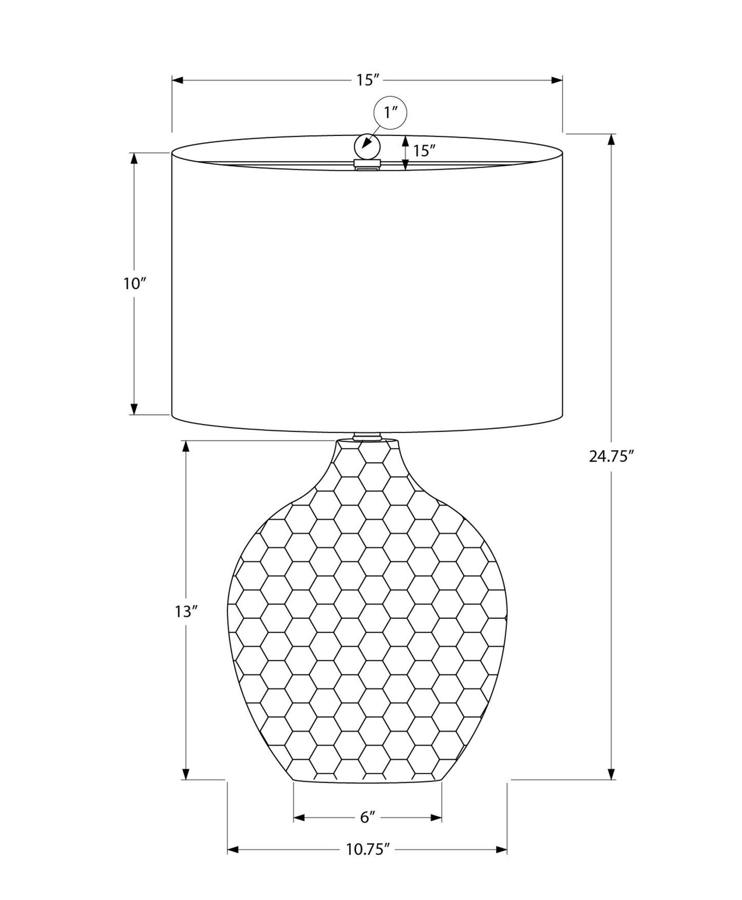 Brown Geometric Table Lamp w/ Shade