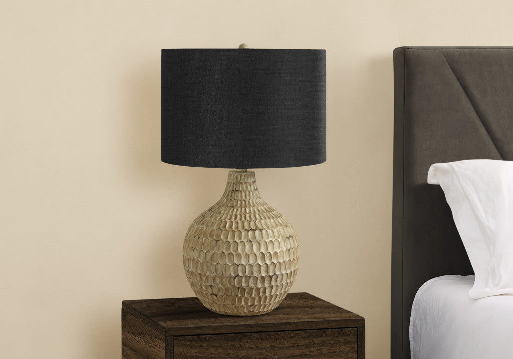 Brown Geometric Table Lamp w/ Shade