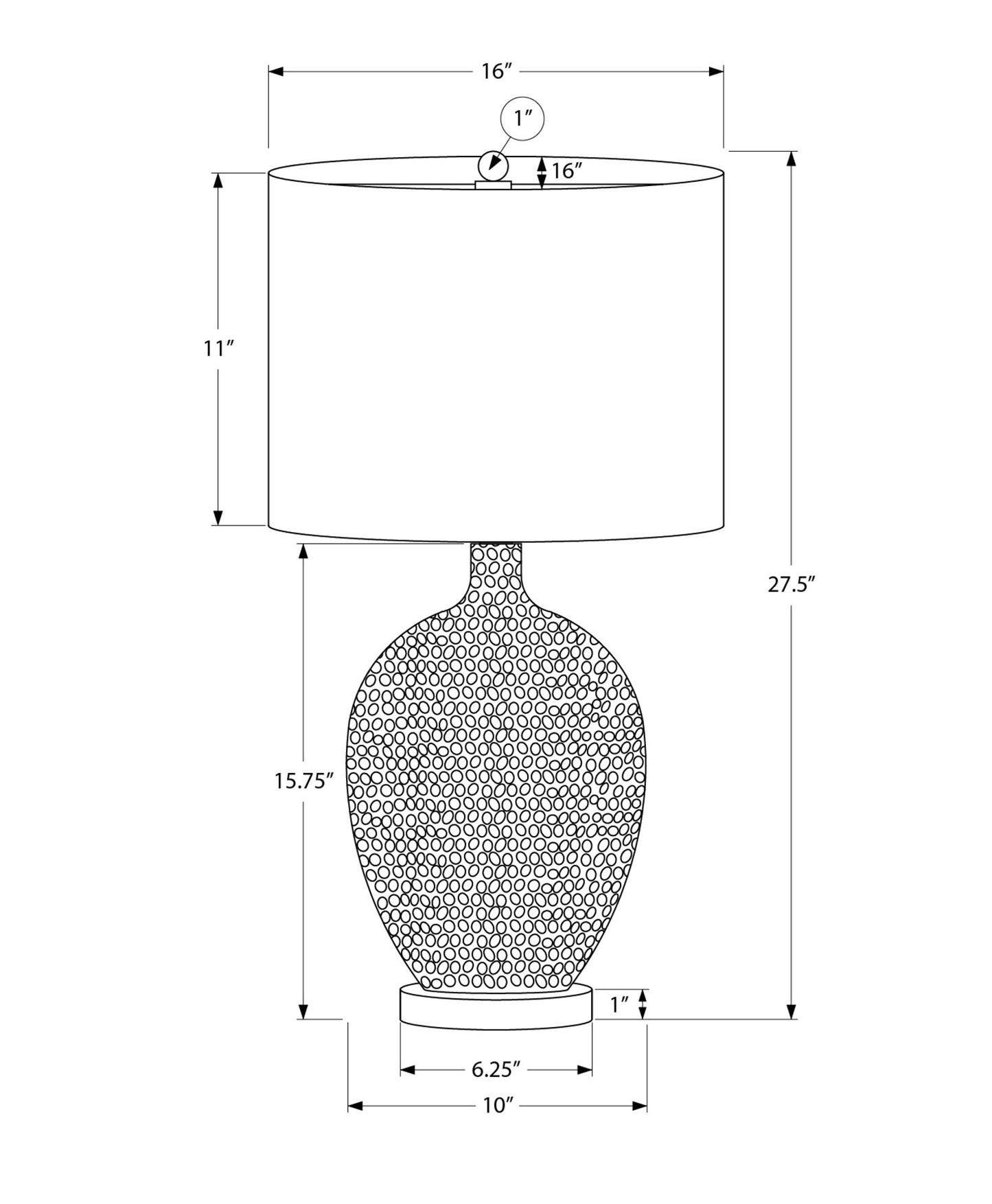 White & Silver Table Lamp w/ Shade