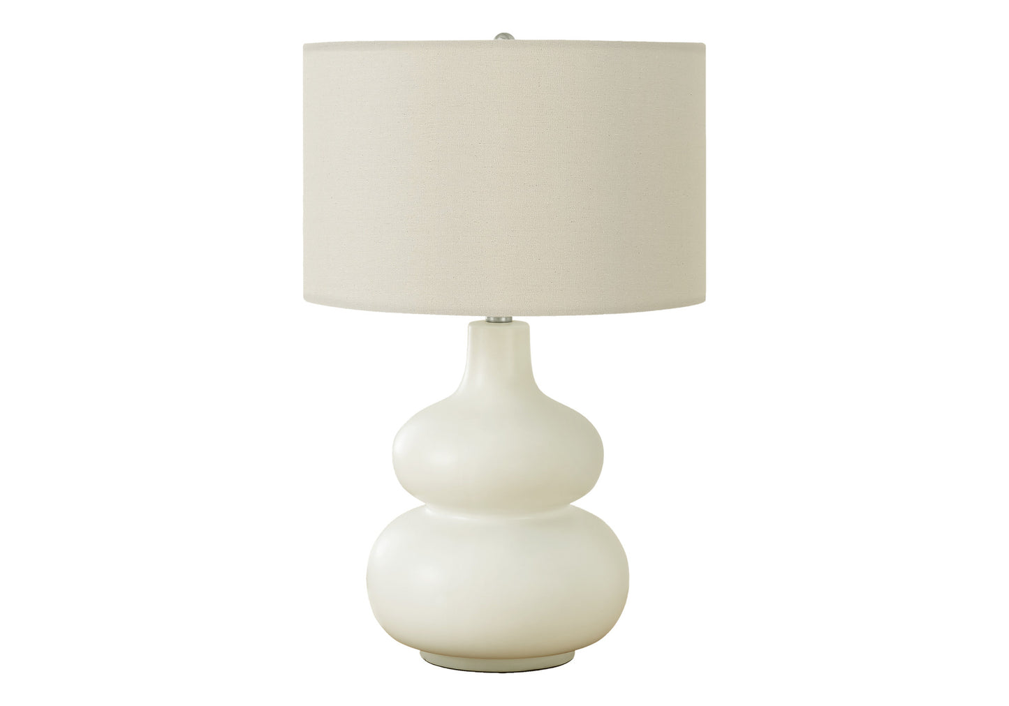 Cream Gourd Table Lamp w/ Shade