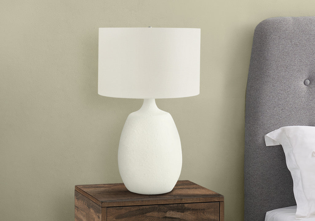 Cream Gourd Table Lamp w/ Shade