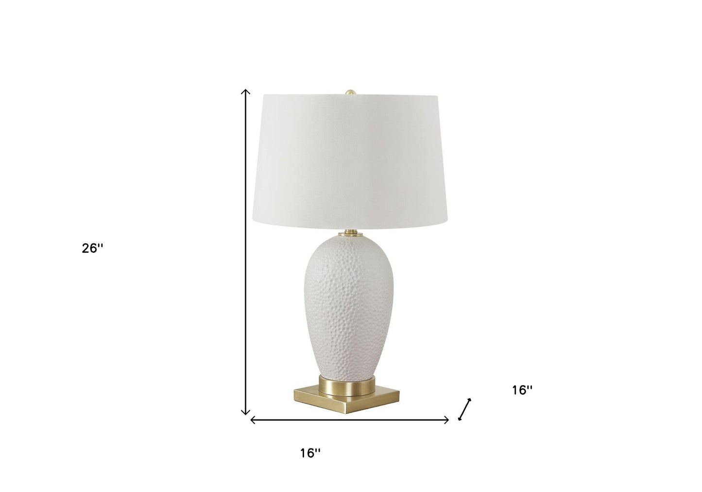Gold & White Urn Table Lamp w/ Shade