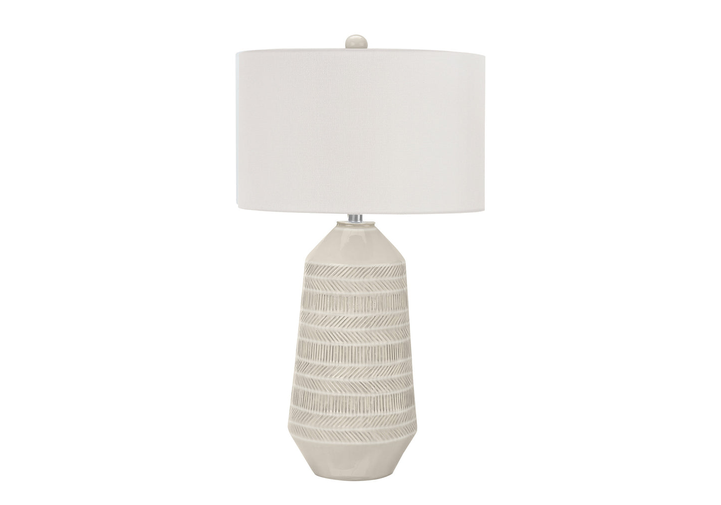 Ivory Geometric Table Lamp w/ Shade