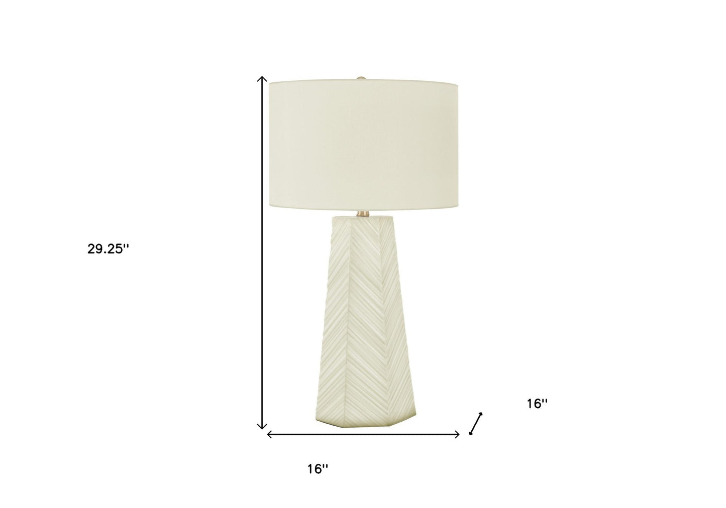 White Geometric Table Lamp w/ Shade