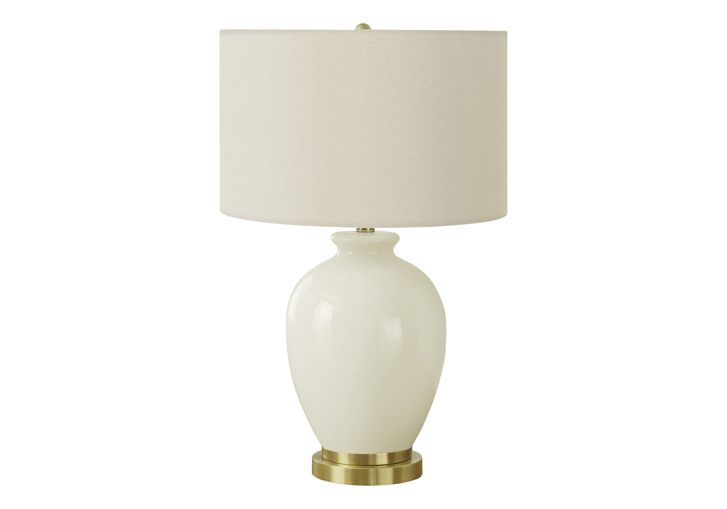 Gold & Ivory Urn Table Lamp w/ Shade