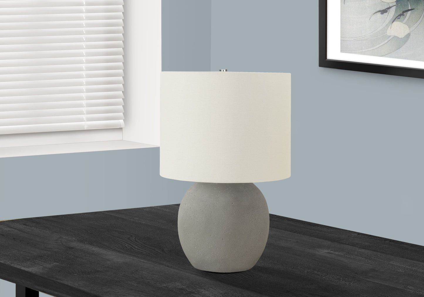 Gray Concrete Table Lamp w/ Shade