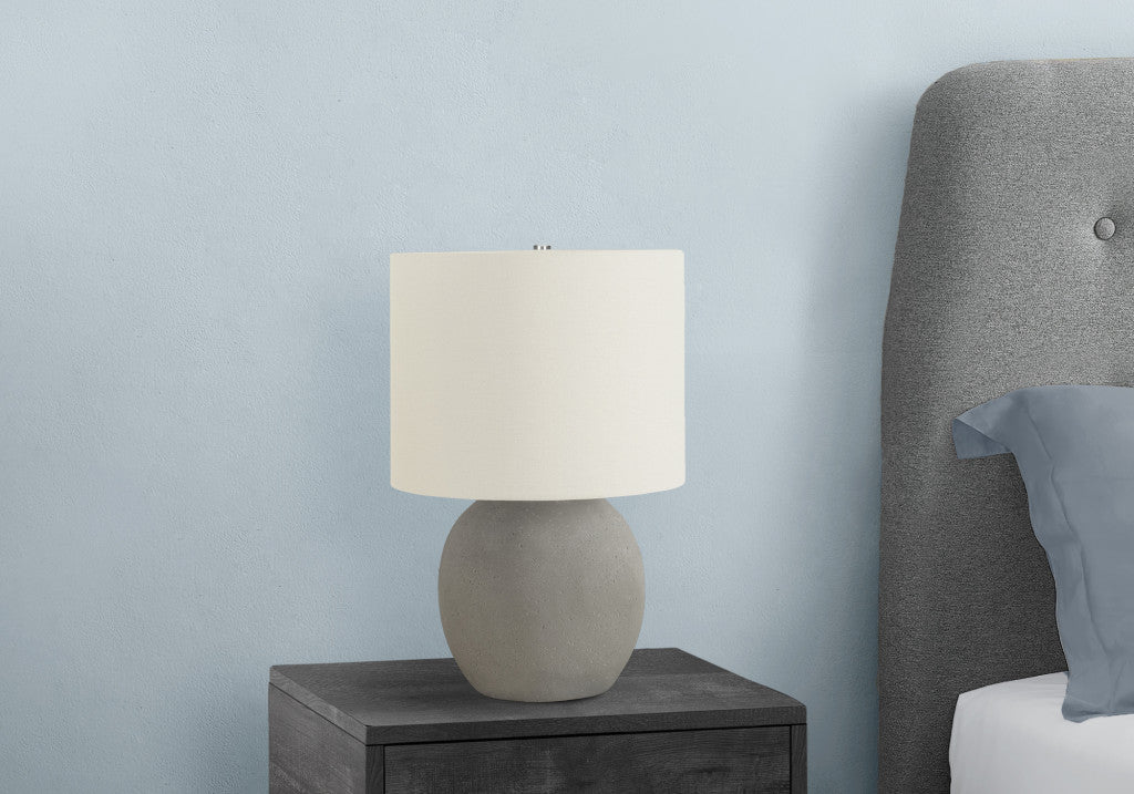 Gray Concrete Table Lamp w/ Shade