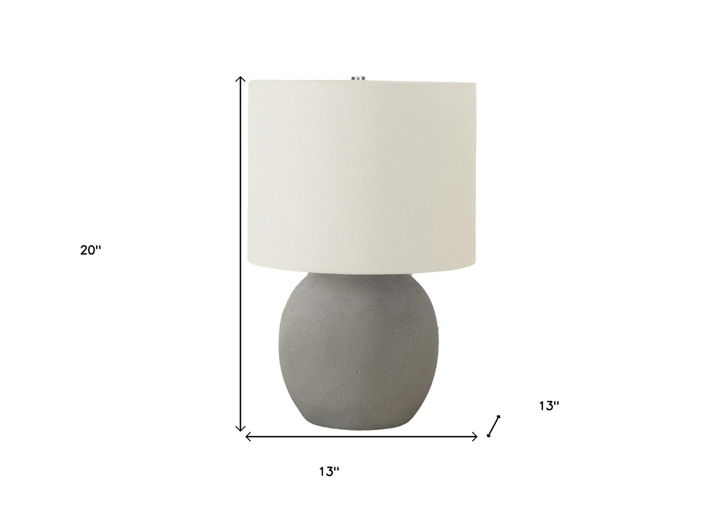 Gray Concrete Table Lamp w/ Shade