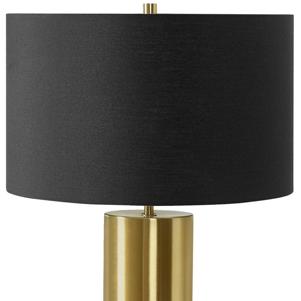 Black & Gold Concrete Table Lamp w/ Shade