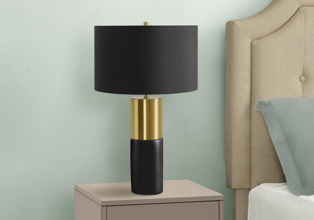 Black & Gold Concrete Table Lamp w/ Shade