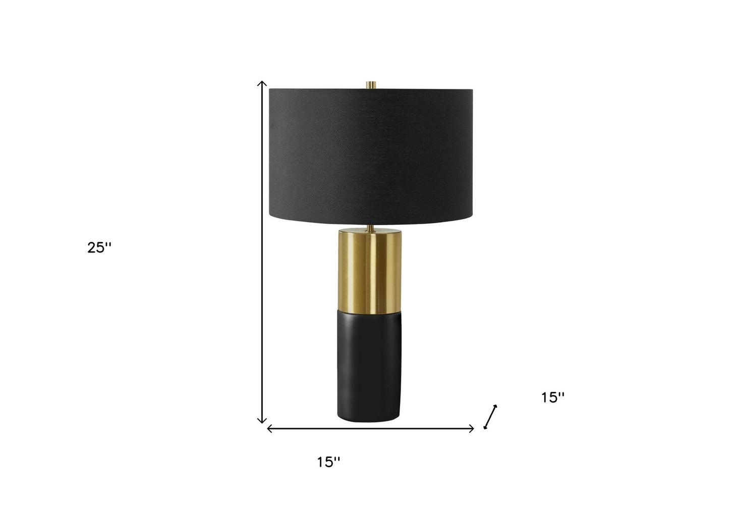Black & Gold Concrete Table Lamp w/ Shade