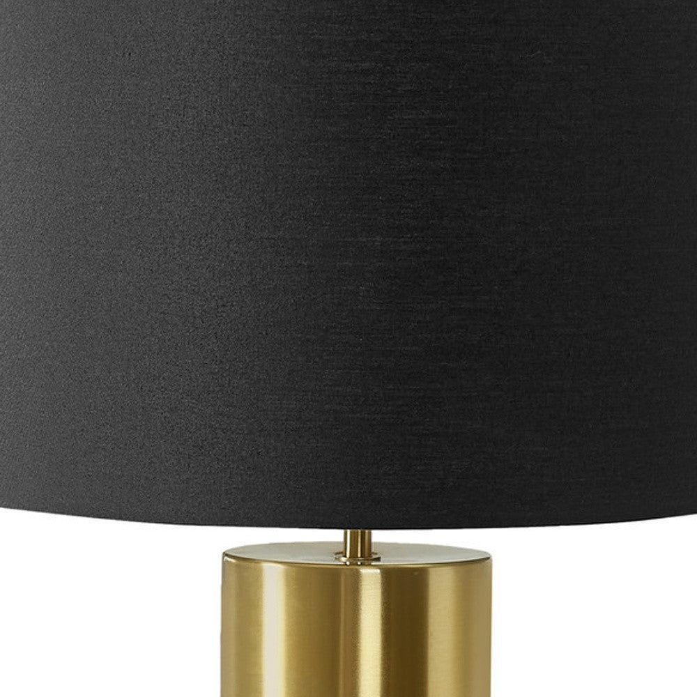 Black & Gold Concrete Table Lamp w/ Shade