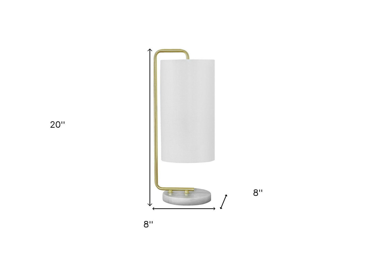 Gold & White Marble Table Lamp w/ Shade