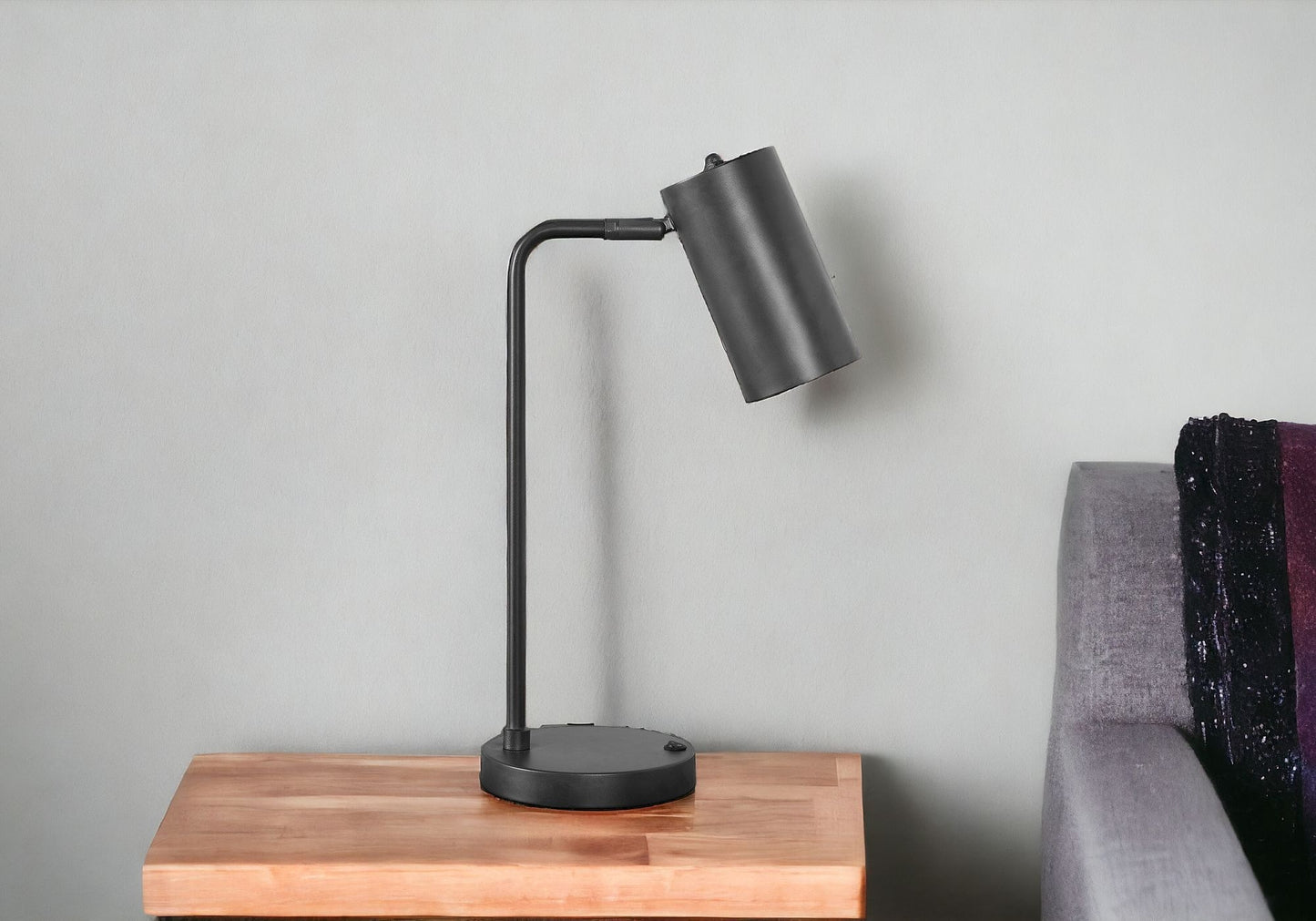 Gray Table Lamp w/ Gray Shade