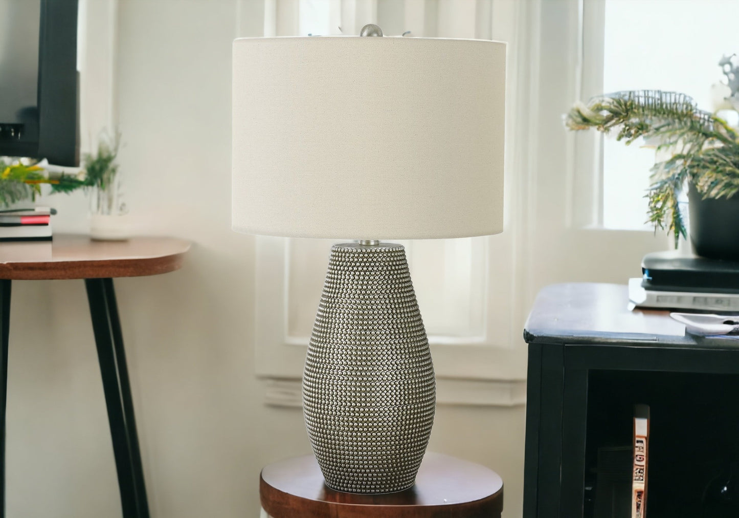 Gray Table Lamp w/ Shade