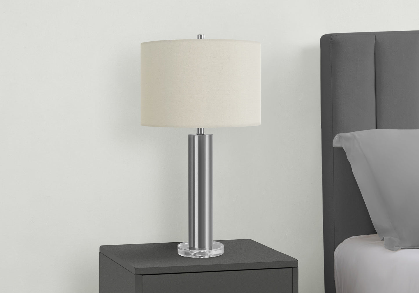 Silver Acrylic Table Lamp w/ Shade