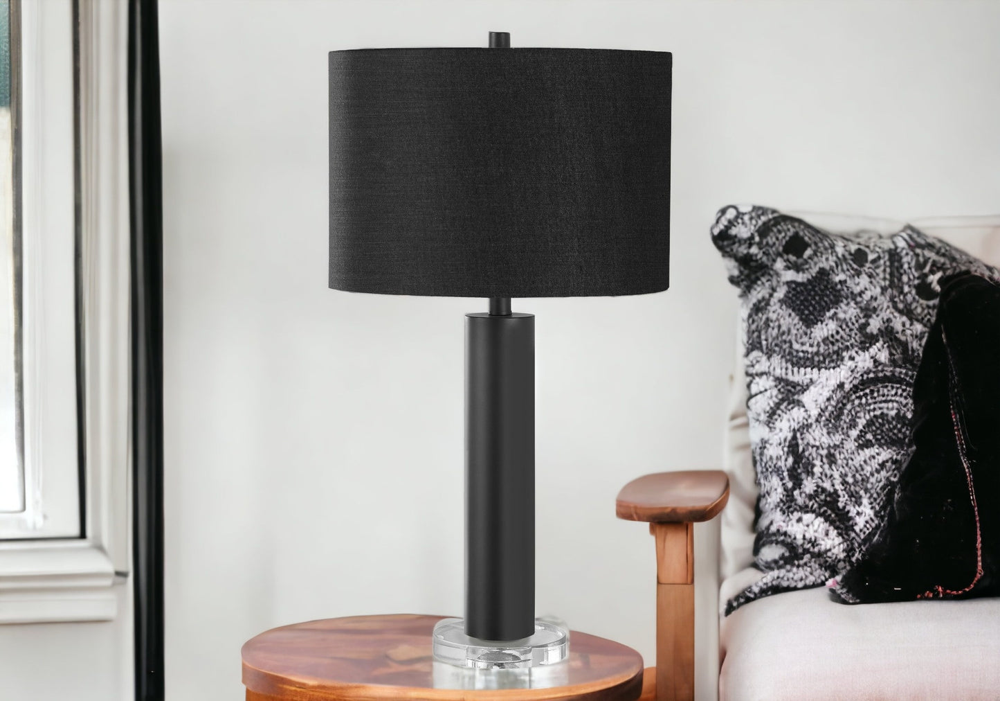 Black & Acrylic Table Lamp w/ Shade