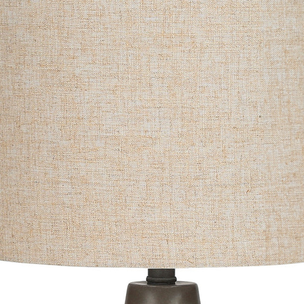 Gray Concrete Urn Table Lamp w/ Shade