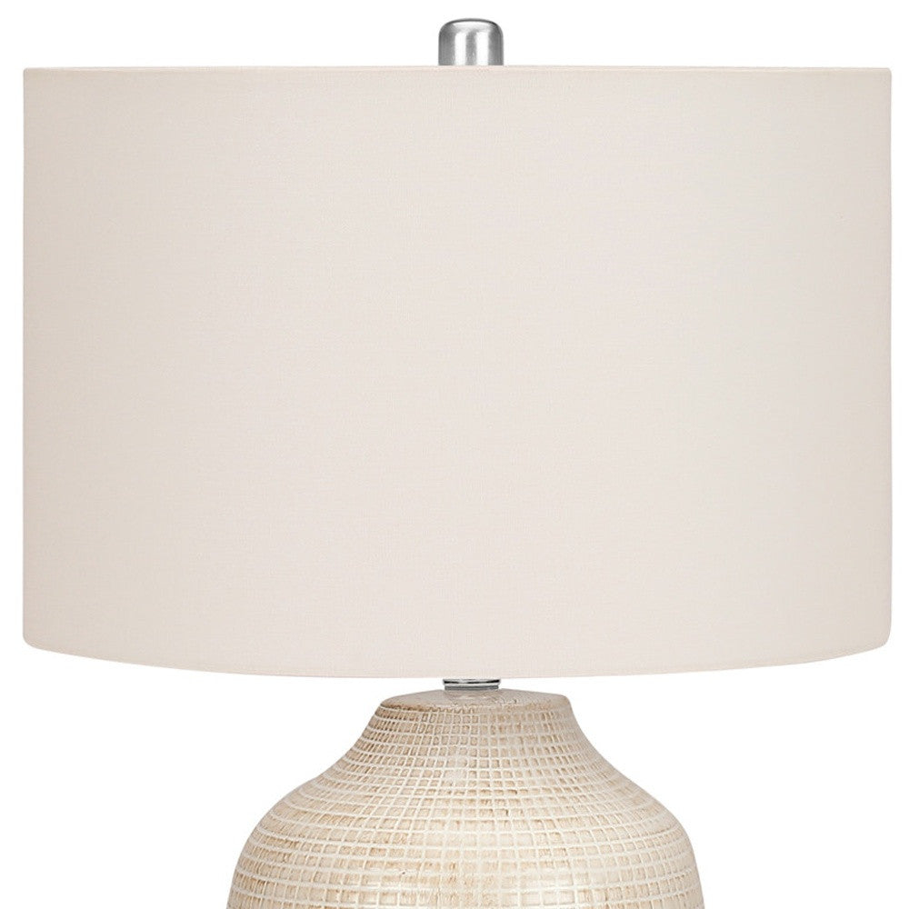 Cream Urn Table Lamp w/ Shade