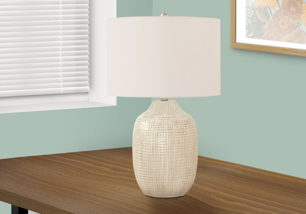 Cream Urn Table Lamp w/ Shade