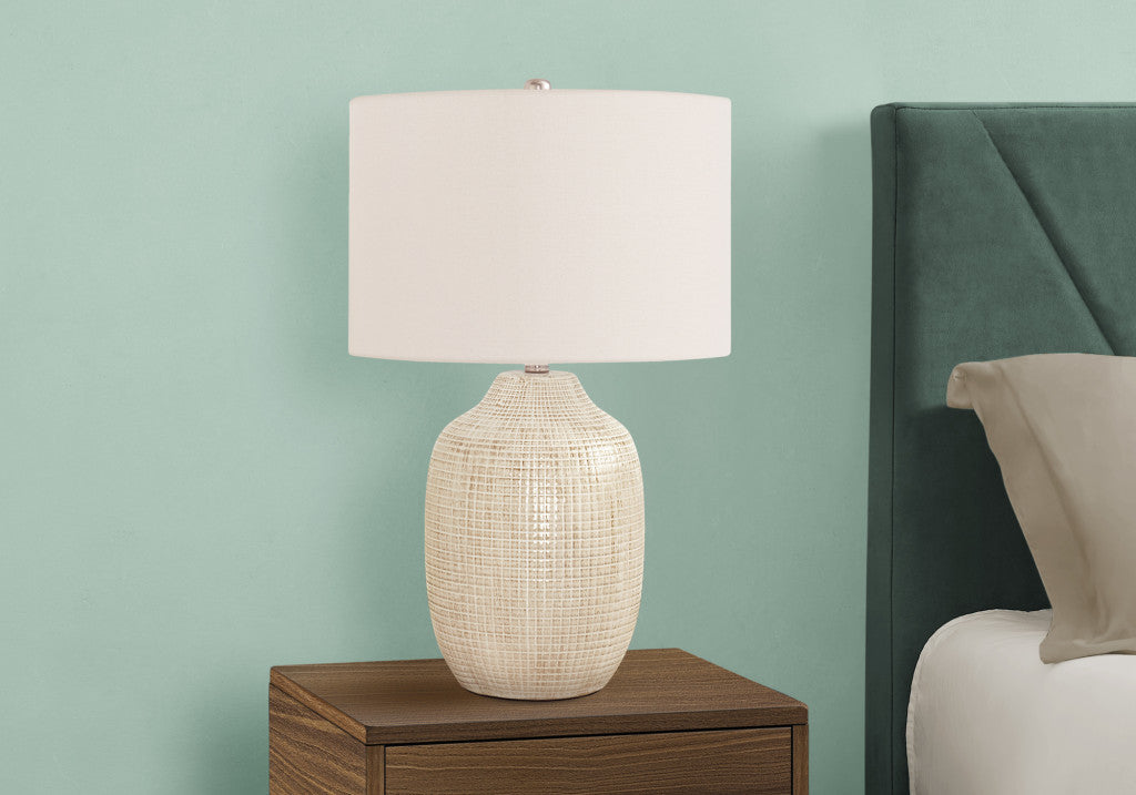 Cream Urn Table Lamp w/ Shade