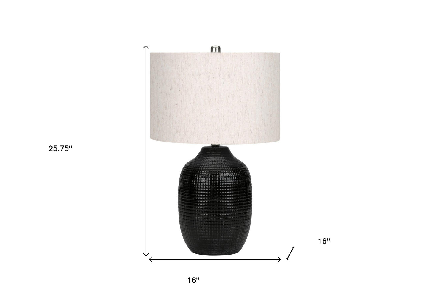 Black Urn Table Lamp w/ Shade