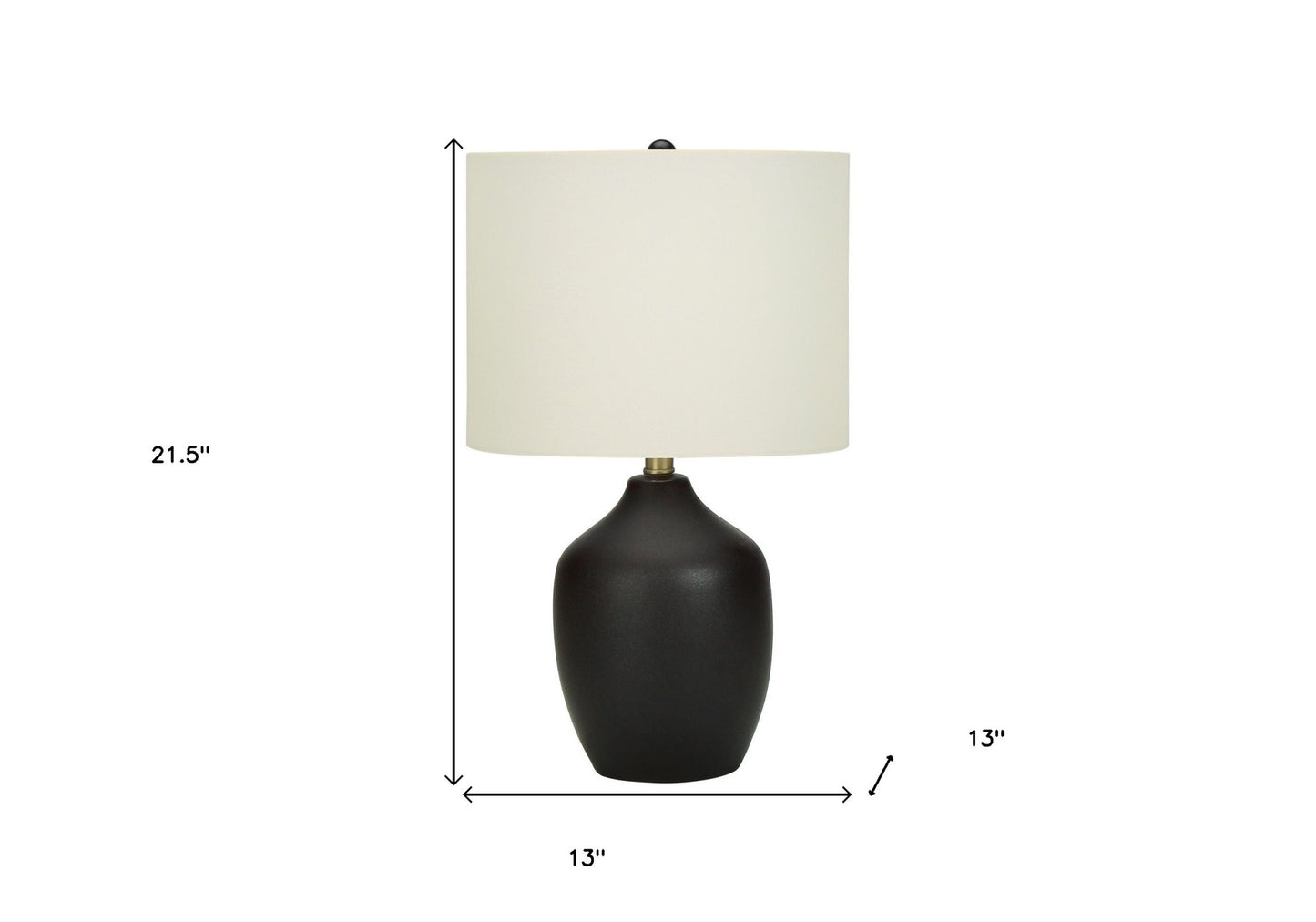 Black Urn Table Lamp w/ Shade