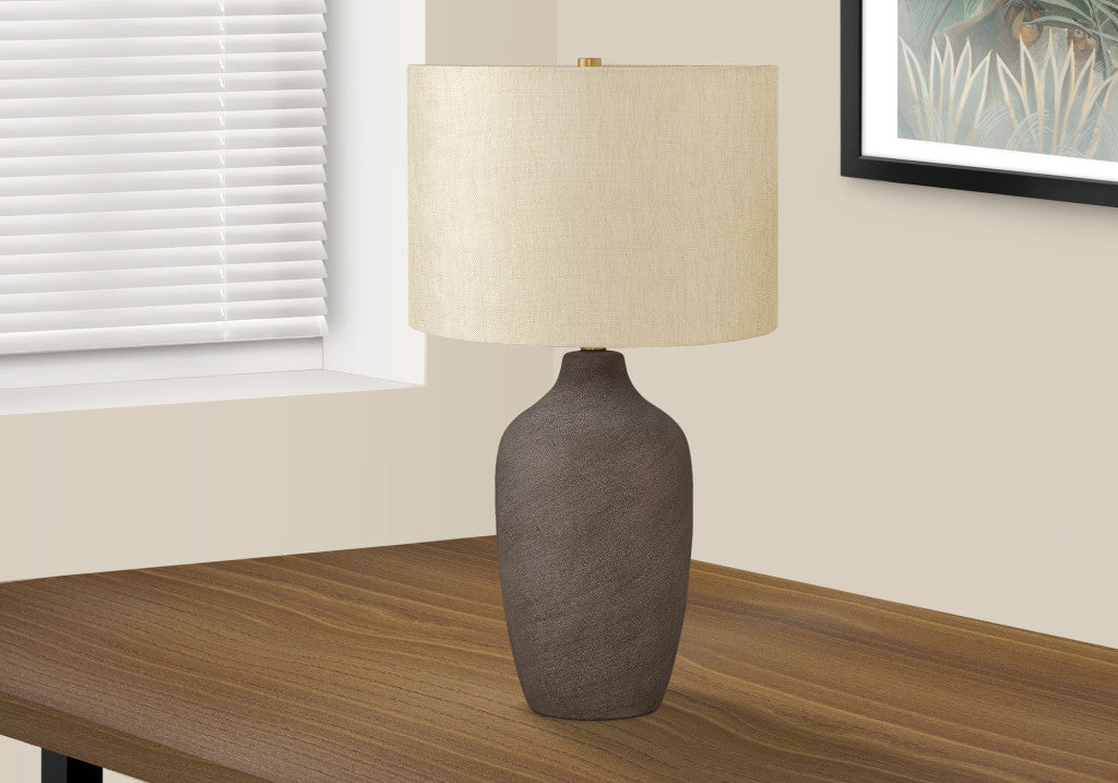 Gray Urn Table Lamp w/ Shade