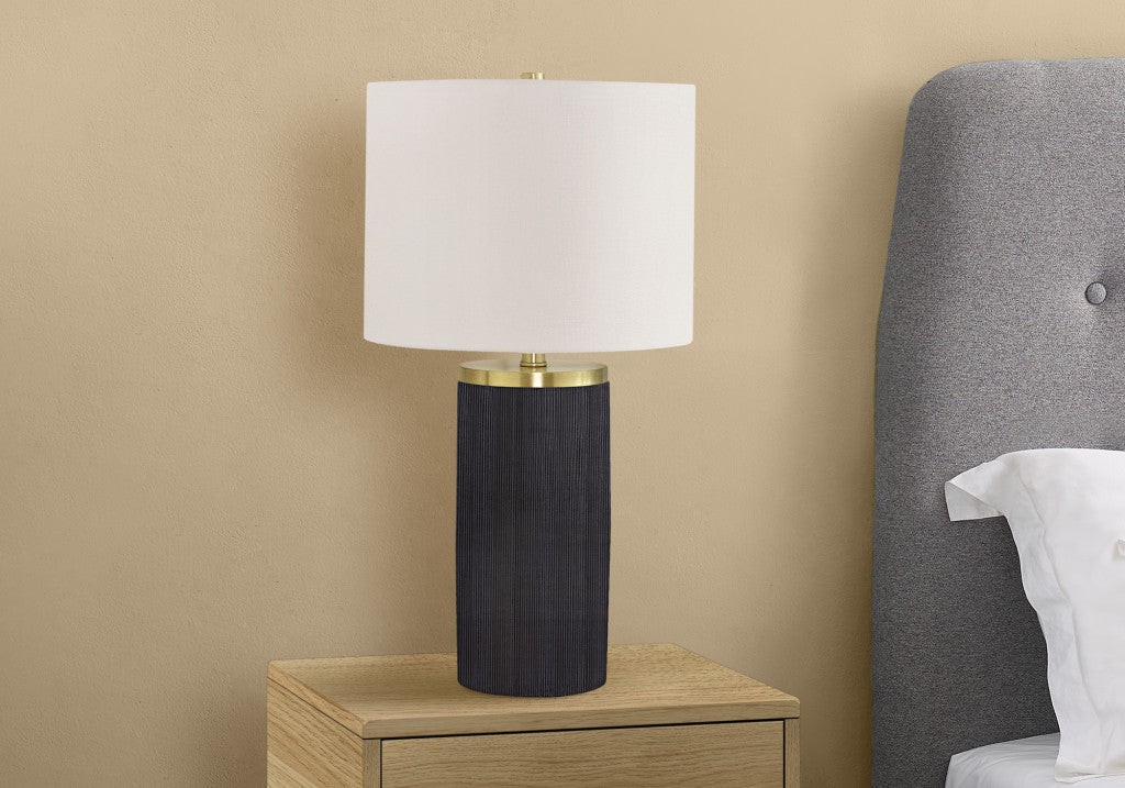 Black & Gold Concrete Table Lamp w/ Shade