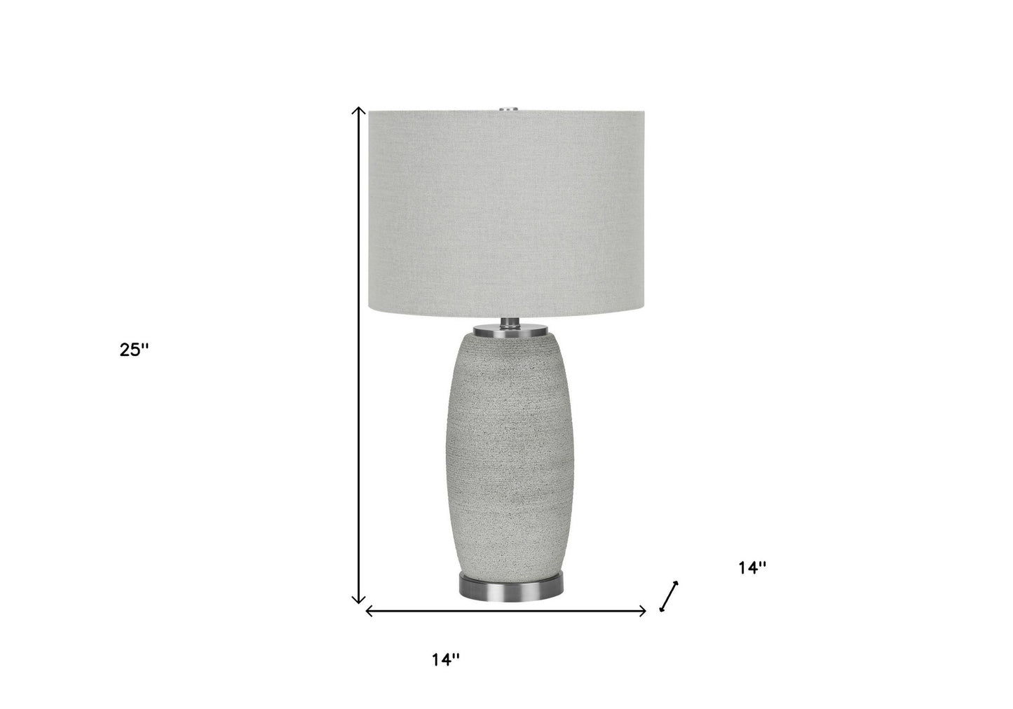Gray & Silver Table Lamp w/ Shade