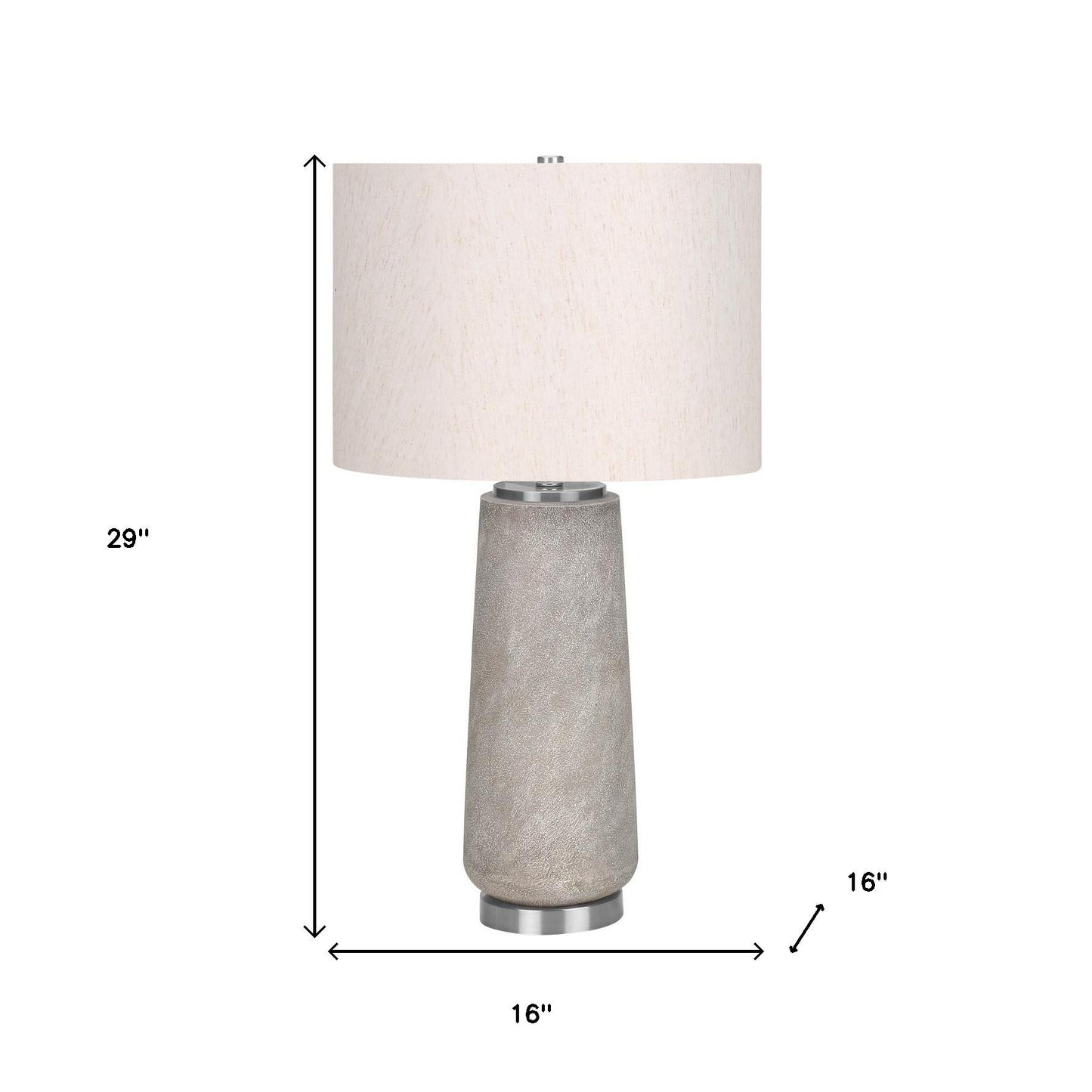 Gray & Silver Table Lamp w/ Shade