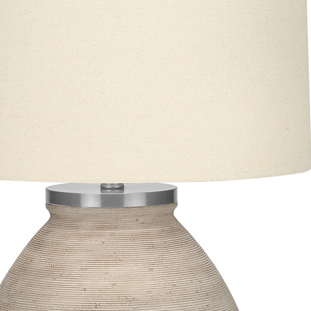 Cream Concrete Table Lamp w/ Shade