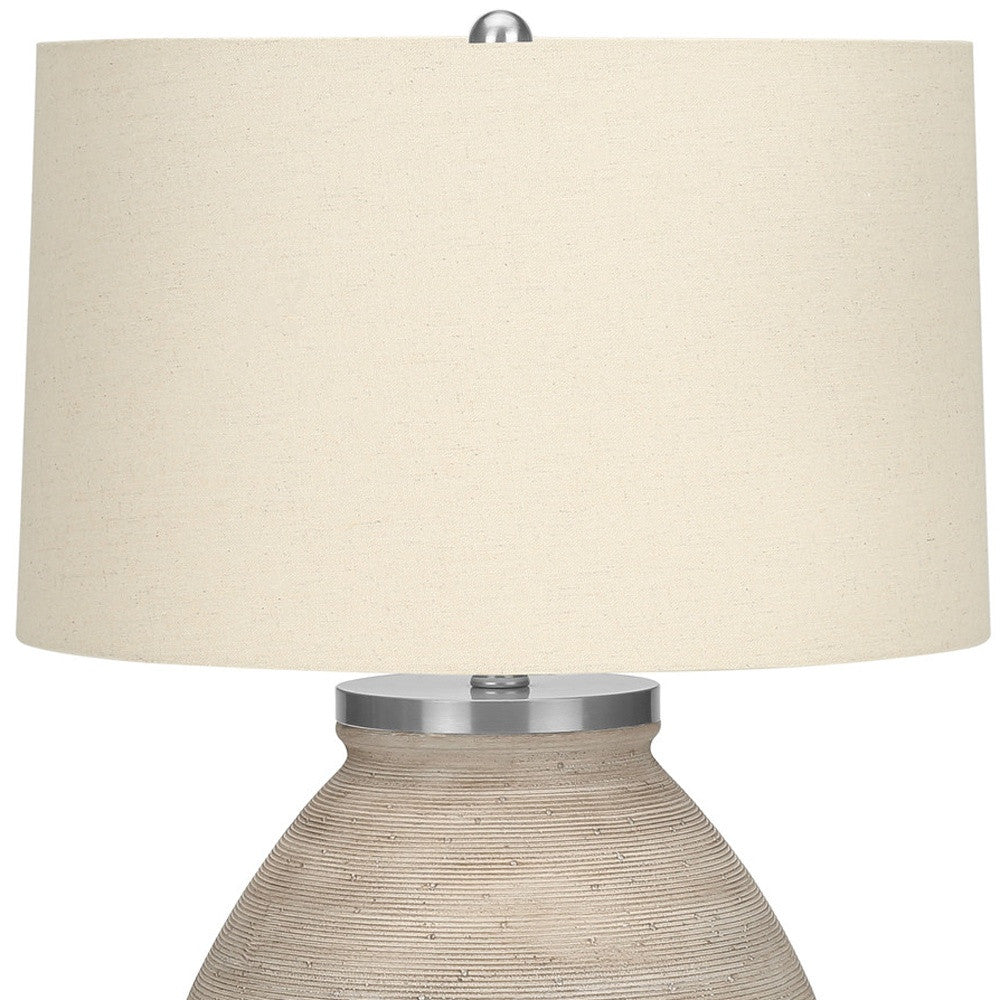 Cream Concrete Table Lamp w/ Shade