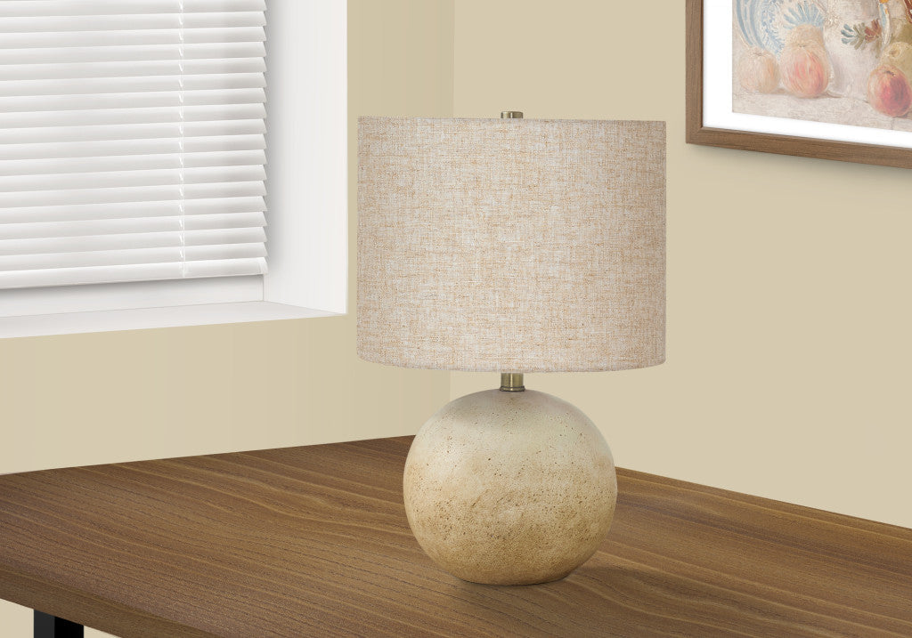 Beige Concrete Table Lamp w/ Shade