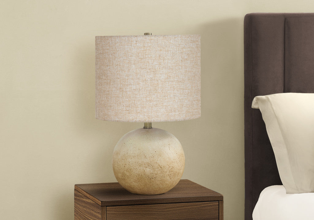 Beige Concrete Table Lamp w/ Shade
