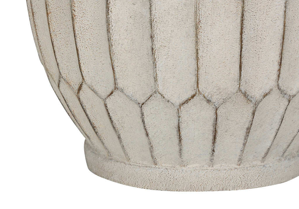 Cream Geometric Table Lamp w/ Shade
