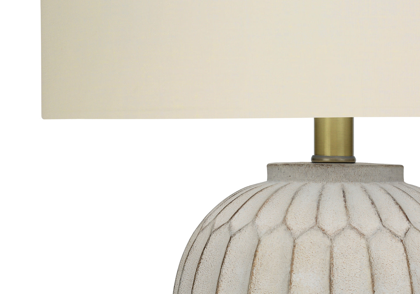 Cream Geometric Table Lamp w/ Shade