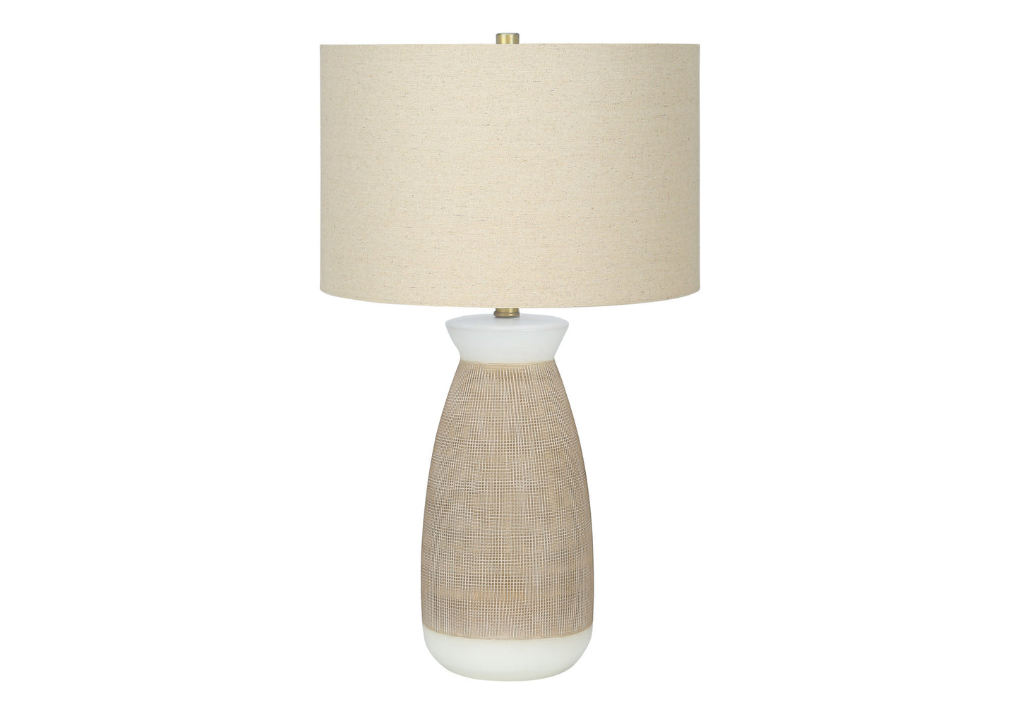 Brown & White Table Lamp w/ Shade